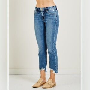 Joe's Jeans The Smith Mid-Rise Crop Shark Bite Hem Sz 27 Farmcore Relaxed
